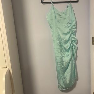 Ranches and lined Teal silky dress